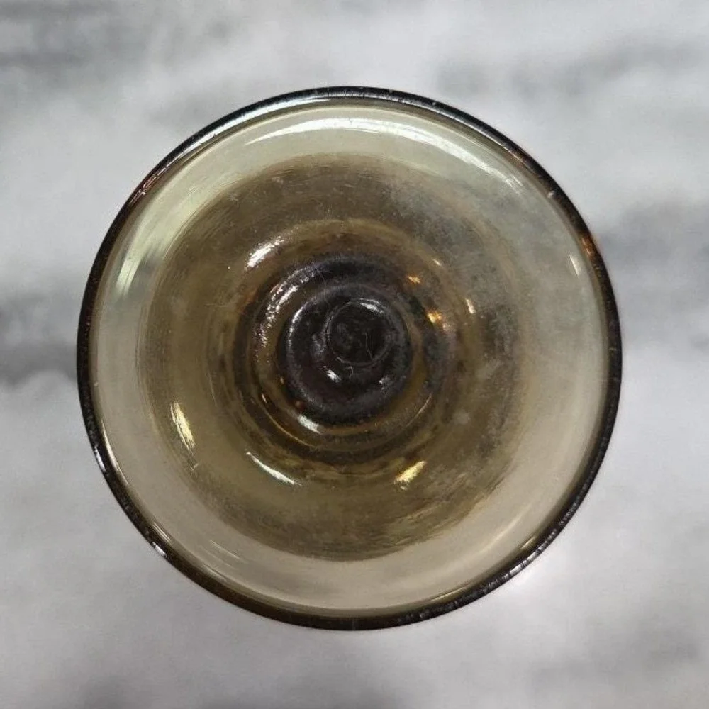 Libbey Prado Tawny Brown Juice Glasses, Set of 4, Vintage‎ Footed Stemware